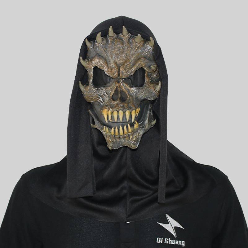 Eng rubberen monstermasker voor Halloweenfeest, kostuum, spookgezichtdecoratie