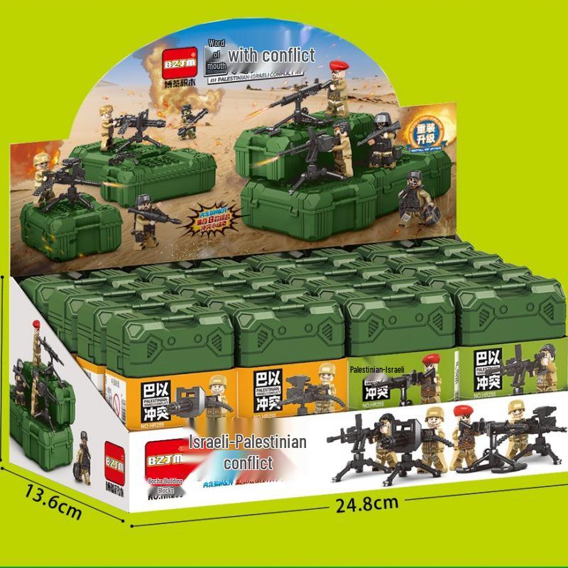 SWAT Assault Team Minifigure Set: Military Building Blocks Compatible with LEGO - Includes Soldiers, Weapons, and Sand Table for Kids.