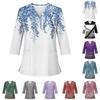 Top Uniforme da Donna con Scollo a V, Tasca Singola e Spacco Laterale, Manica a 3/4