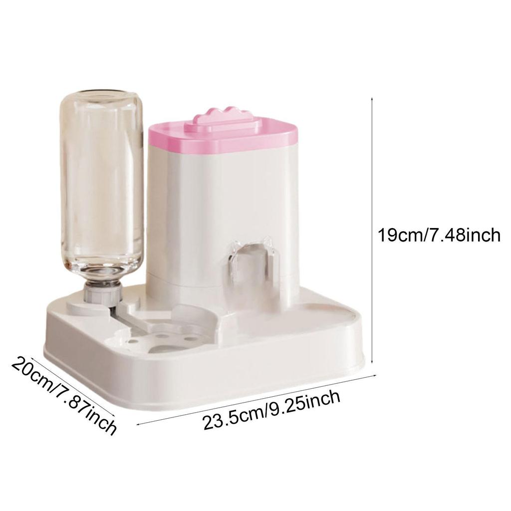 Food Feeder and Waterer Automatic Double Bowl Stable Non Slip Pet Feeding Dispenser for Dog Home Use