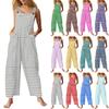 Damoveraller Jumpsuits Justerbara remmar Ärmlösa sommar Söta bekväma byxor med ficka