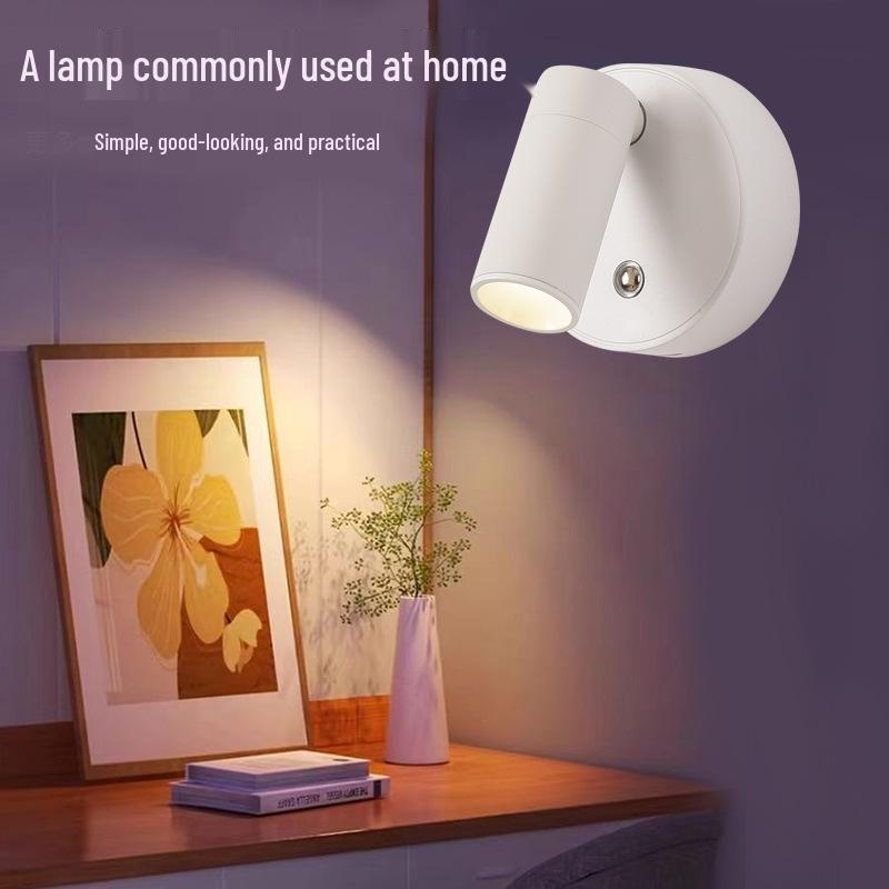 Wireless Magnetic Downlight Night Light: No-Drill Wall Spot for Bedroom and Bedside Reading