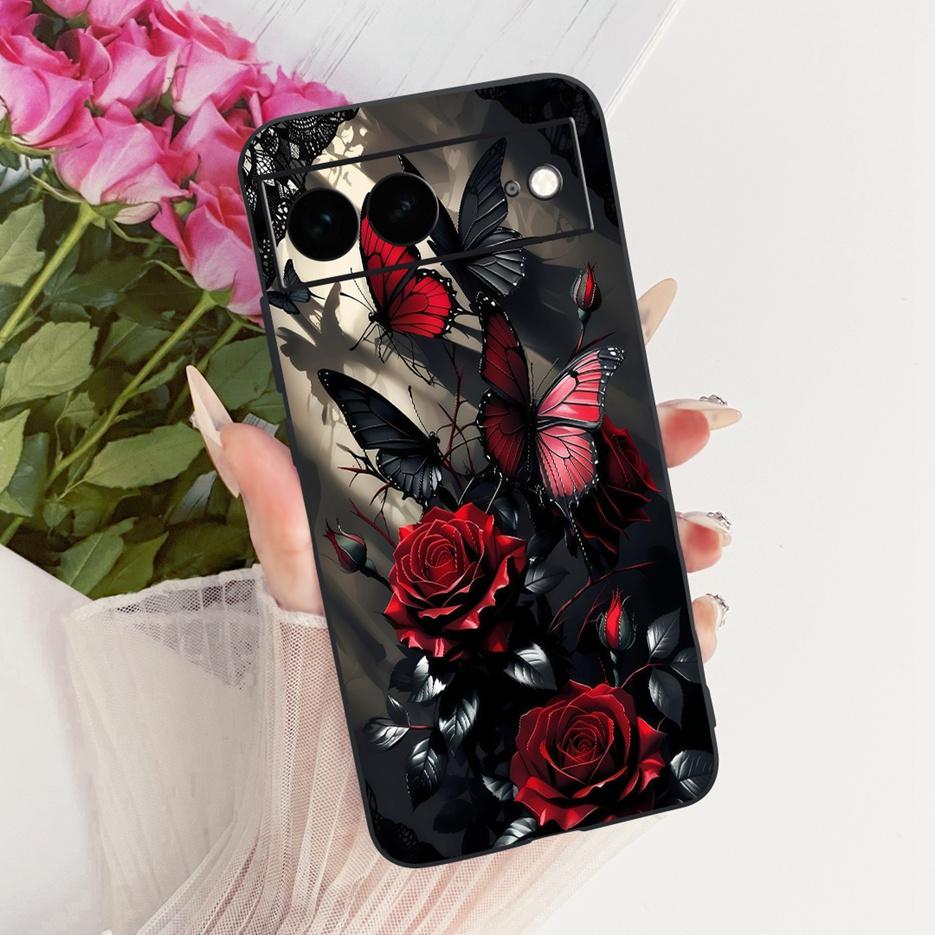 For Google Pixel 7A Case Pixel7 Pro Luxury Flower Butterfly Painted Cover Soft Silicone Case For Google Pixel 7 Pro Pixel7A Bags