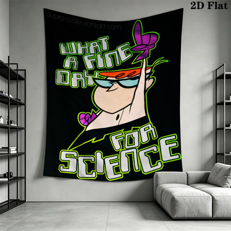 Dexter's Laboratory Wall Tapestry Aesthetic Wall Hanging Printed Fabric Blanket Decorative Tapestries for Bedroom Living Room Home Decor