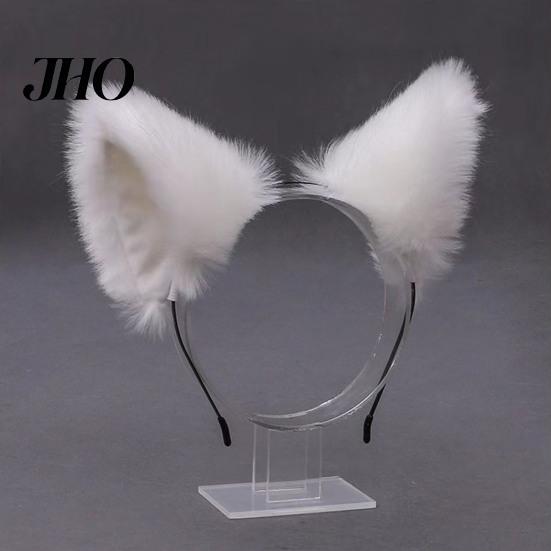 Tiara Ajustável Orelhas de Gato de Pelúcia Cosplay Festa Halloween Feito à Mão Leve Aro de Cabelo Adereço para Fotografia de Ambiente Festivo