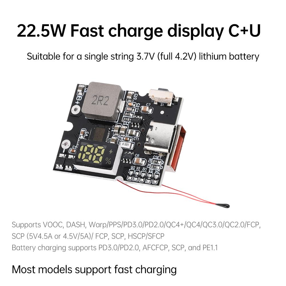 22.5W Charging Module 5A Pd/Qc Full Protocol Two-Way Fast Charging Mobile Power Module Led Light Power Indicator