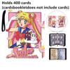 400pcs/900pcs Sailor Moon Card Album Book Folder 4/9 Card Slots Collections Zipper Double Pocket Zipper Card Binder Holder