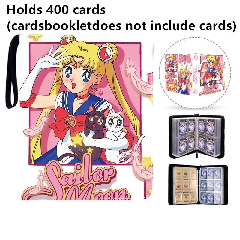 400pcs/900pcs Sailor Moon Card Album Book Folder 4/9 Card Slots Collections Zipper Double Pocket Zipper Card Binder Holder
