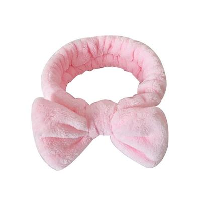 Elastic Coral Fleece Hair Band Knot Soft Bow Make Up Hairband Fluffy Bowknot Face Wash Headwear Women