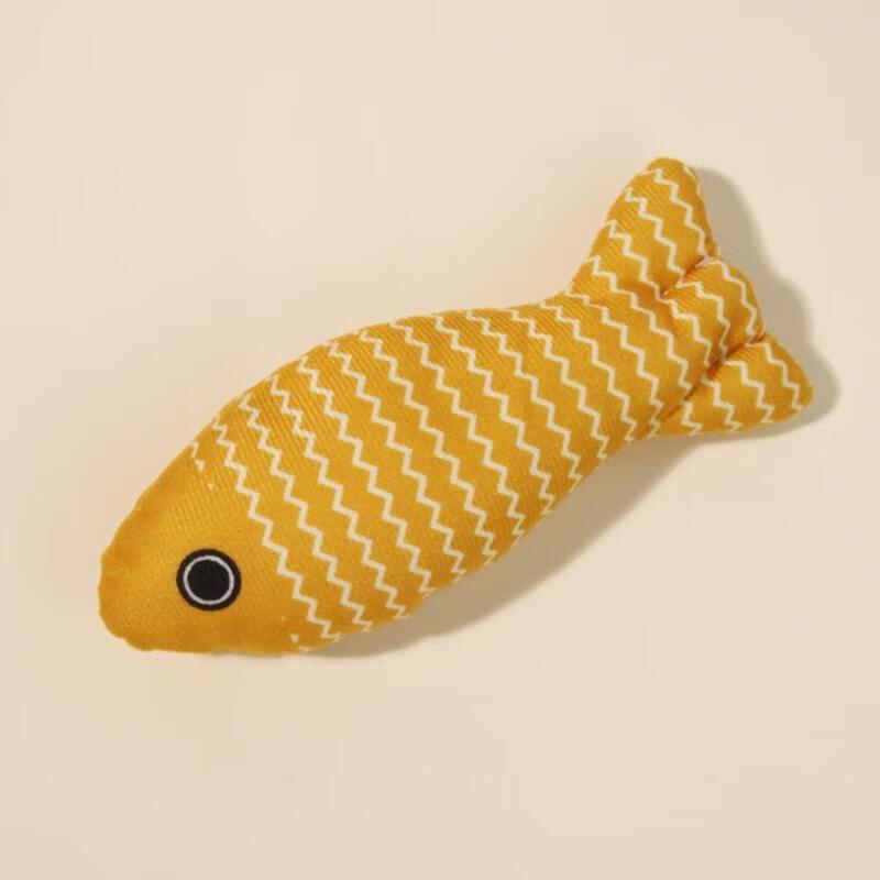 SEE KEAN Plush Linen Fish Cat Toy