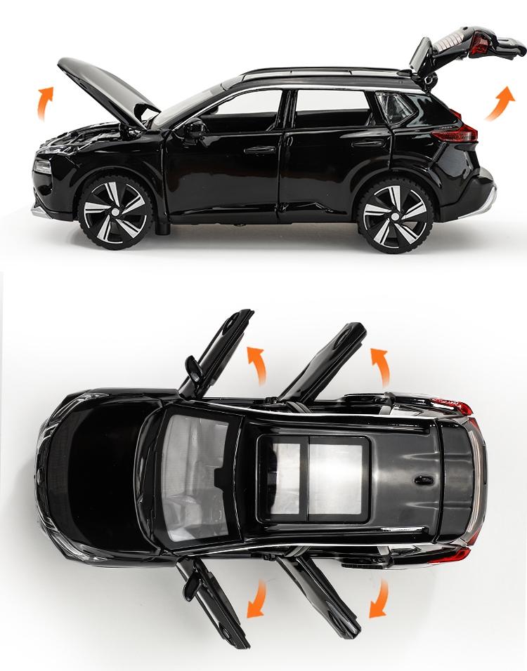APU1 1/32 Nissan X-Trail SUV Miniature Diecast Toy Car Model Sound & Light Doors Openable Educational Collection Gift For Boy Kid