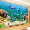 3d Stereo Wall Mural Underwater World Wallpapers Landscape Kid's Bedding Room Background Wall Mural Decor