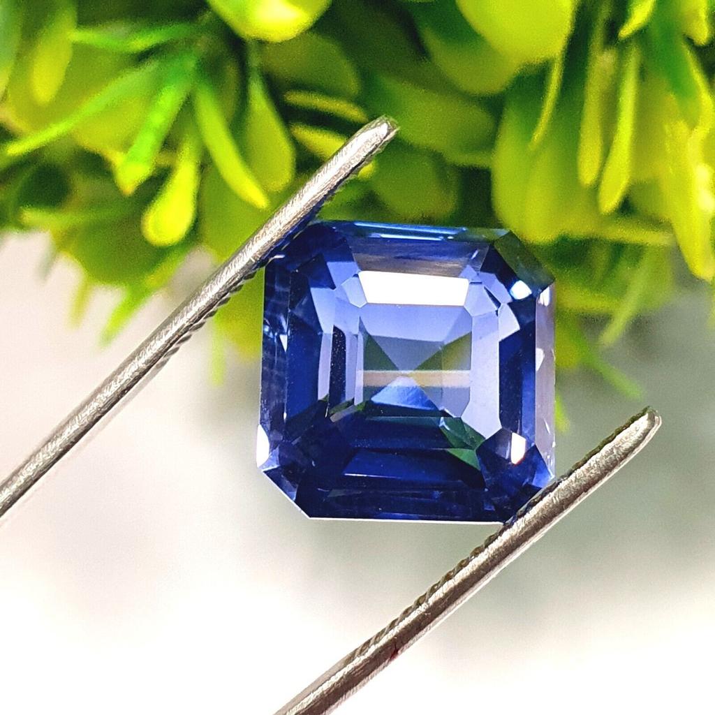 17.00 Cts Natural Blue Sapphire Emerald  Shape Loose Gemstone Certified Cut
