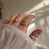 Stainless Steel French White Enamel Rings for Women Drip Glaze Romantic Elegent Girl Ring Daily Wear Sweet Y2K Jewelry No Fading