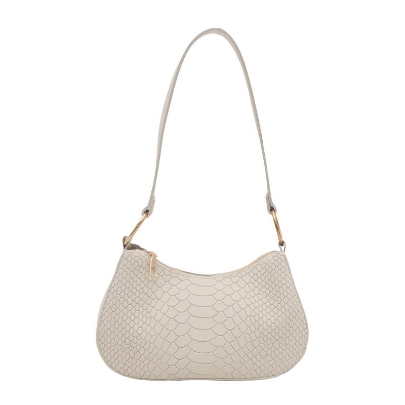 Schicke urbane minimalistische Achseltasche für Damen, vielseitige Herbstmode in den Farben Schwarz, Khaki, Braun und Weiß