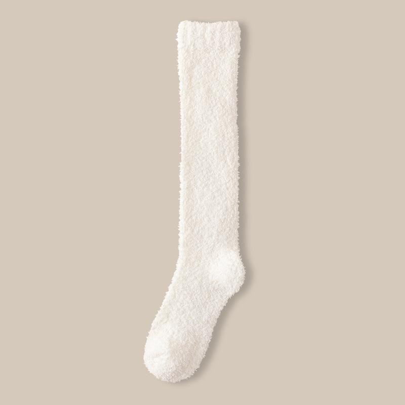 Women s Thick Warm Coral Fleece Socks - Velvet-Lined, Calf-Length, Sleep, Plush, Postpartum One Size