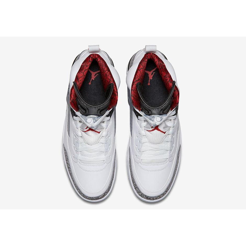 Air Jordan Spizike 'White Cement' (Unisex) White / Varsity Red-Cement Grey-Black Vintage Basketball Shoes 315371 122