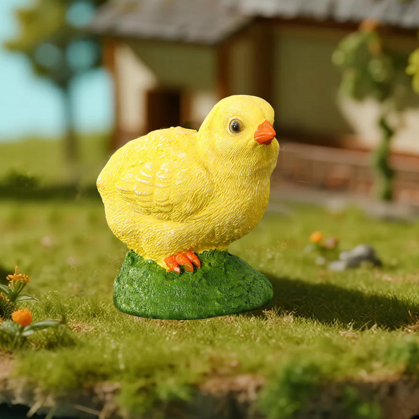 Садовая статуэтка цыпленка, фигурка животного, подарок, патио, полимерная скульптура, миниатюрная фигурка для двора отеля Style A