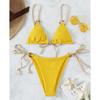Solid Split Swimsuit Women 2 Piece Triangle Bandage High Cut Thong Bikini Push Up Summer 2025 New Sexy Bathing Suit Beachwear