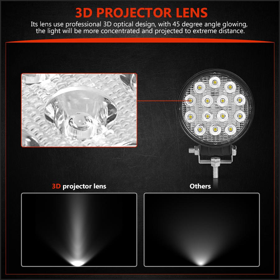4.5" Round 70W LED Work Light Fog Driving Lamp Offroad SUV Spotlight ATV Truck