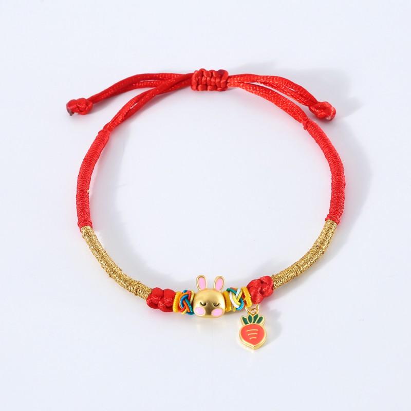 Adjustable Red Cord Pet Collar Cats Dogs With Lucky Charm Pendant Fortune Bag Bell Safety Necklace