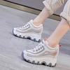 2026 spring, autumn and winter women's shoes new slope heel thick-soled muffin dad shoes small inner height increase casual sports shoes