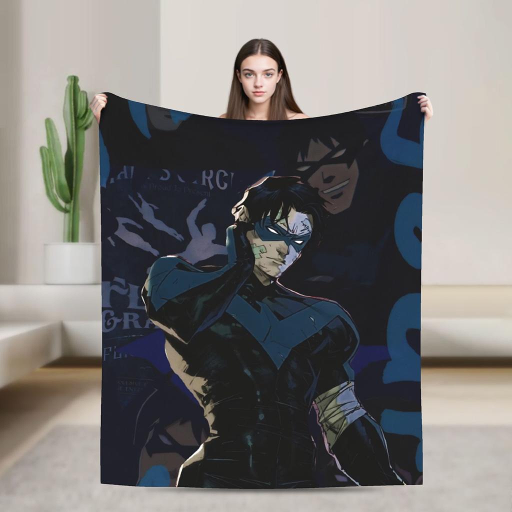 Dicks nightwing Graysons Blankets Soft Aesthetic Plush Bedding Throws For Outdoor Travel Flannel Bedspread Bed Cover