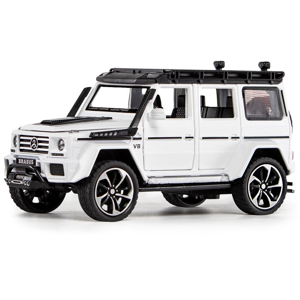 Model de mașină Benz G550 la scară 1/32 de jucărie, mașină de jucărie cu tragere înapoi cu sunet și lumină pentru copii mici, băieți, fete, colecție de cadouri
