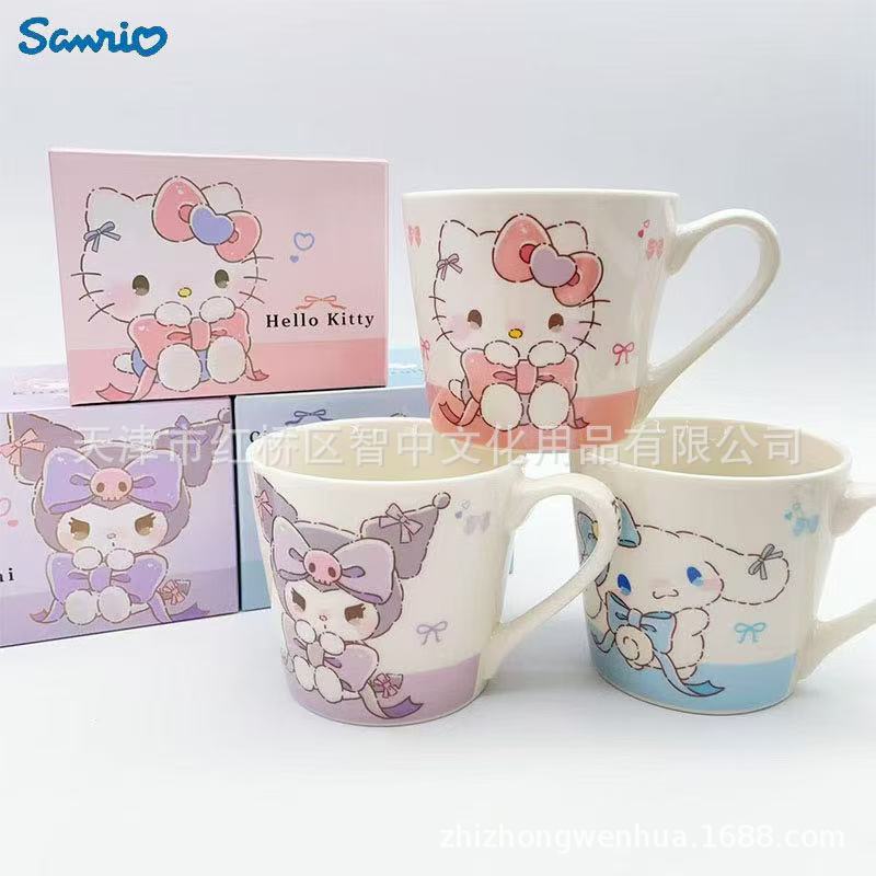 Кружка Sanrio Лимитированная серия: Серия бантиков Hello Kitty, Kuromi и Pochacco, Япония. Kuromi CR135035