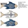 Beach House Wall Ornaments 3Pcs/Set Wooden Fish Decor, Nautical Knot Print Decorations, Coastal Vacation Home Decor Style Art for Bathroom Bedroom