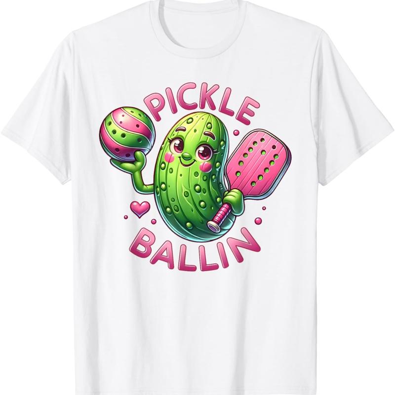 Pickle Ballin mignon Pickleball femmes filles amoureux t-shirt S разноцветный