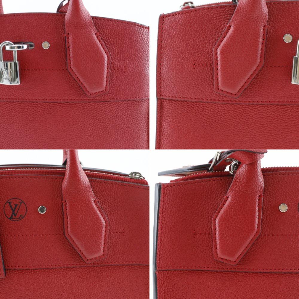 LOUIS VUITTON City Steamer PM Handbag M53030 2WAYShoulder Rouge Red Calfskin Women Used