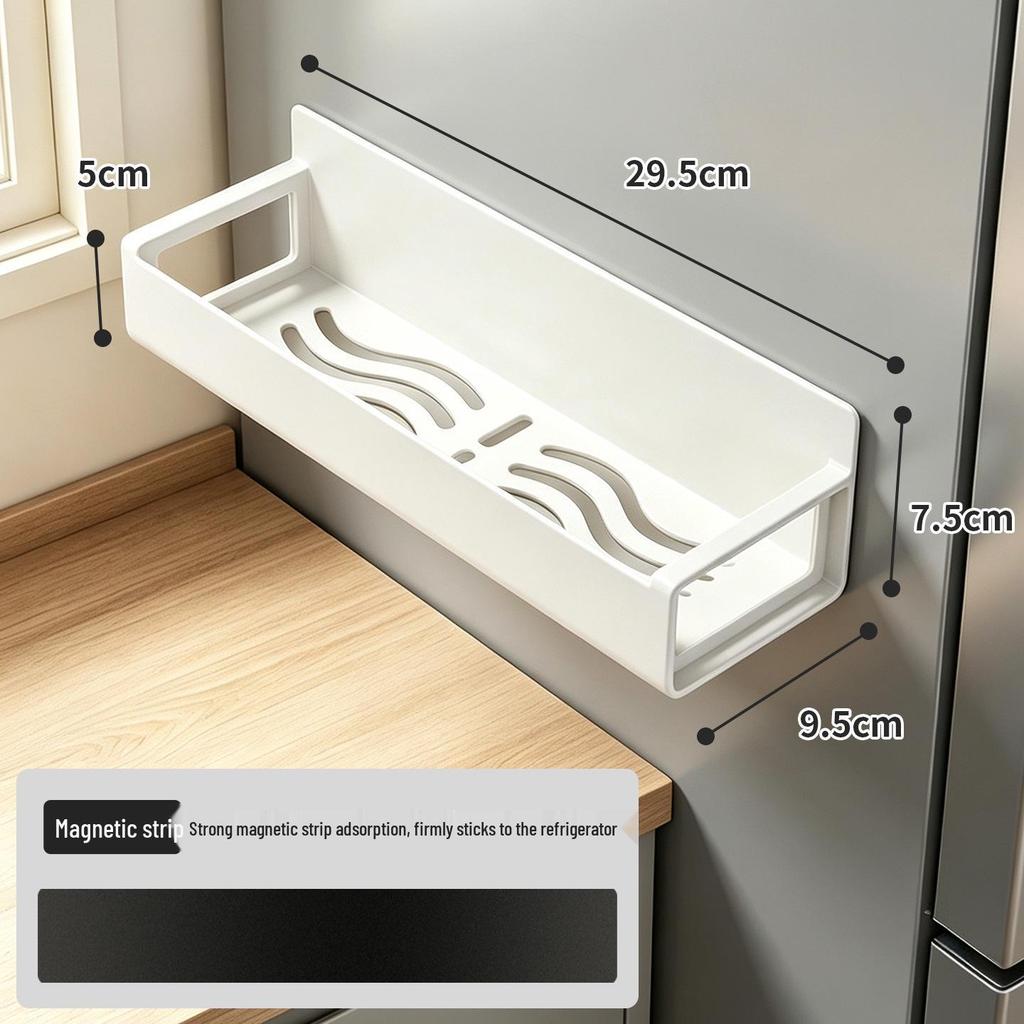 Magnetic Kitchen Storage Rack for Refrigerator, Microwave, or Washing Machine - No-Drill Wall-Mounted Spice Organizer