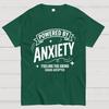 Powered By Anxiety Art Print Cotton Summer Casual Cool Loose T-Shirt