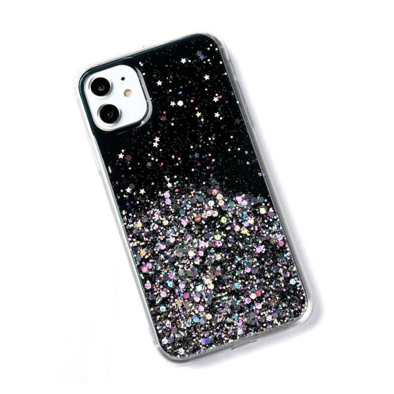 Girl's Heart Starry Sky Epoxy Suitable for iPhone15 Glitter Apple 14Pro Factory 11/12 Mobile Phone Case Soft
