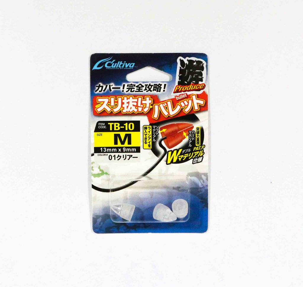 Owner TB-10 Bullet Head Pick Thru Soft Size M 13 x 9 mm Clear (6524)