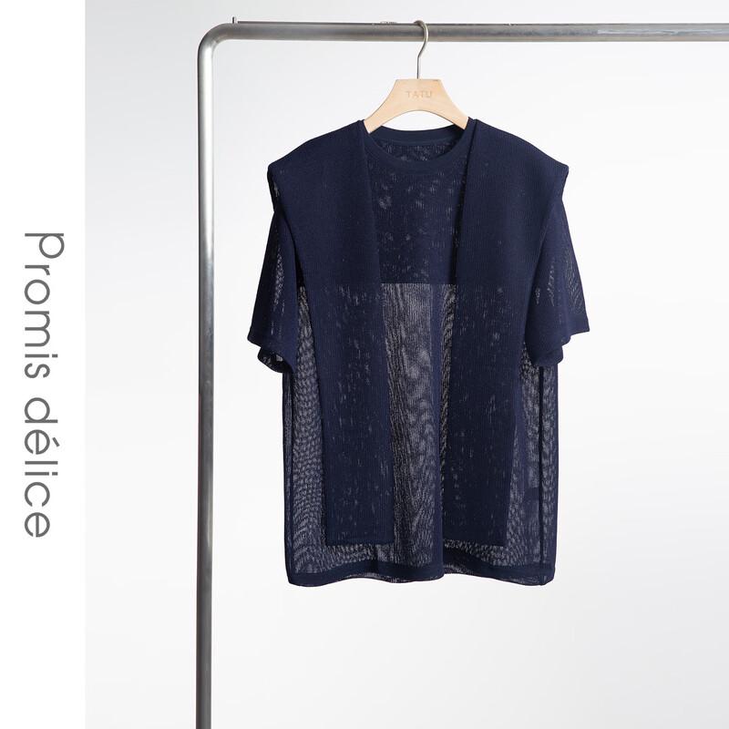 Women s Round Neck Loose Knit Shawl Top M