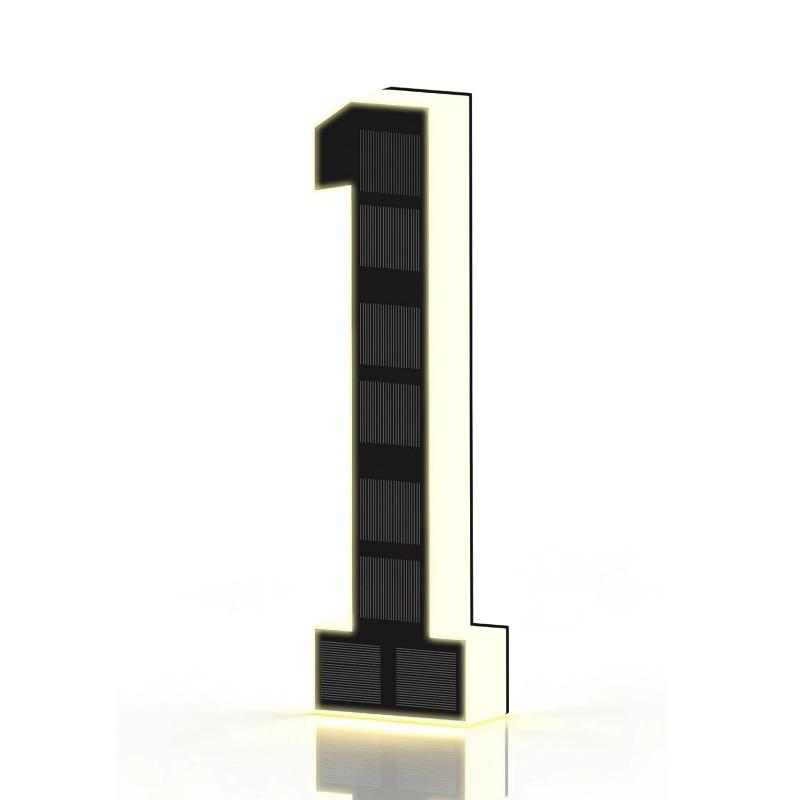 New LED Solar House Numbers 12CM, IP65 Waterproof Illuminated Address Sign, Outdoor Light for Home Hotel Bar Street