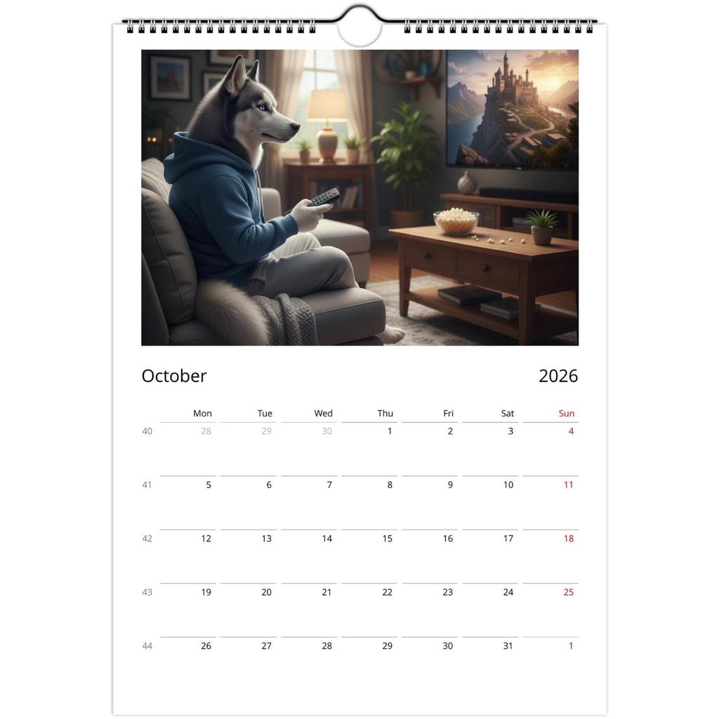 Wandkalender 2026, Kalender mit lustigem Thema, Lustiges Chat-Geschenk, Perfekte Wahl für den Heimgebrauch.
