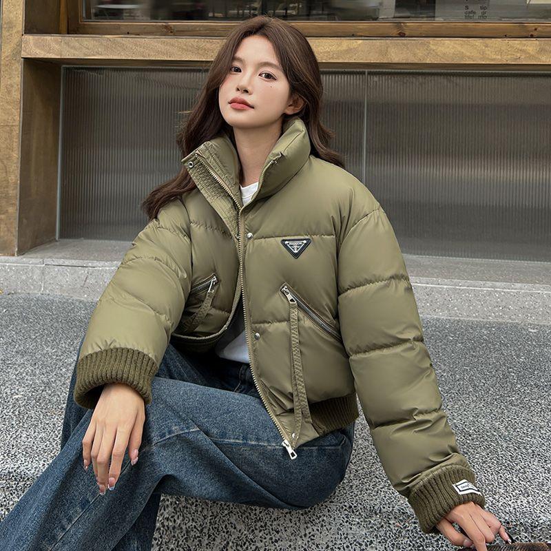 Short Down Cotton Jacket for Women's Fashion Winter Cotton Jacket New Standing Collar Cotton Jacket Women