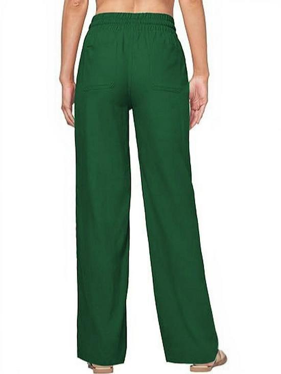 2025 High-Waisted Women's Drawstring Cotton-Linen Wide-Leg Trousers - Casual European-American Style