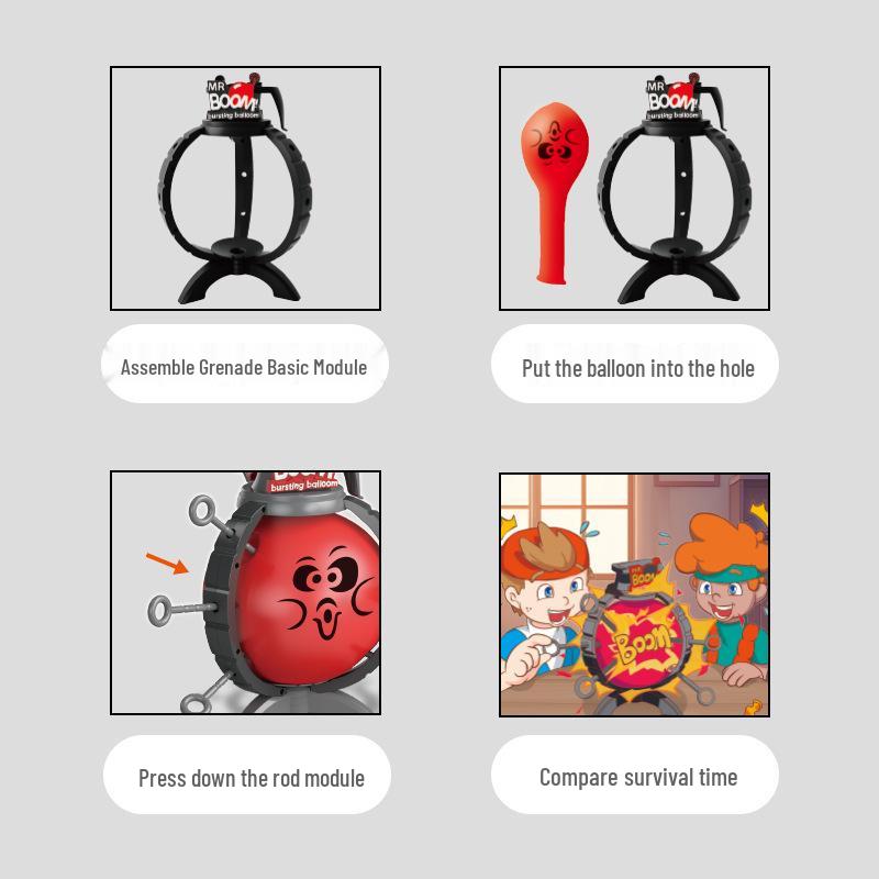 Grenade Blast Balloon Toy: Educational Tabletop Party Game for Multiplayer Balloon Popping Battles