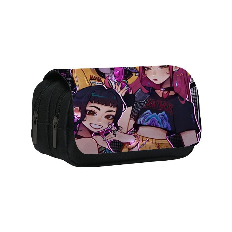 Kpop Demon Hunters Pattern Pencil Organizer With Durable Polyester Material For Students