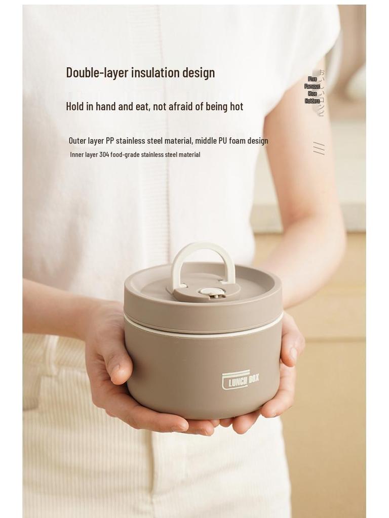 304 Stainless Steel Multi-layer Bento Box with Soup Bowl - Portable & Insulated