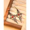 Meier Dark punk style diamond cross earrings and necklace women's halloween party earrings and necklace
