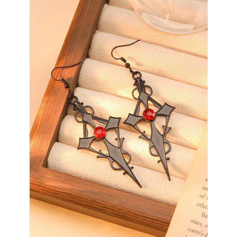 Meier Dark punk style diamond cross earrings and necklace women's halloween party earrings and necklace
