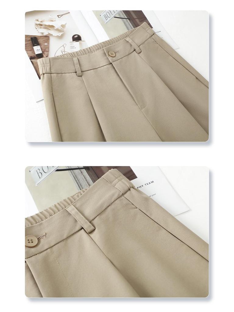 Women's Yellow Retro Narrow Straight-Leg Draping Pants - Spring/Autumn 2025 Collection
