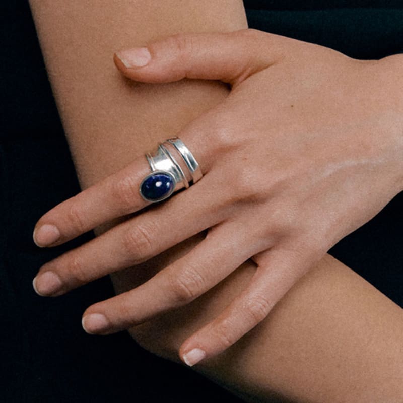 Goyu BOLD STONE RING SODALITE