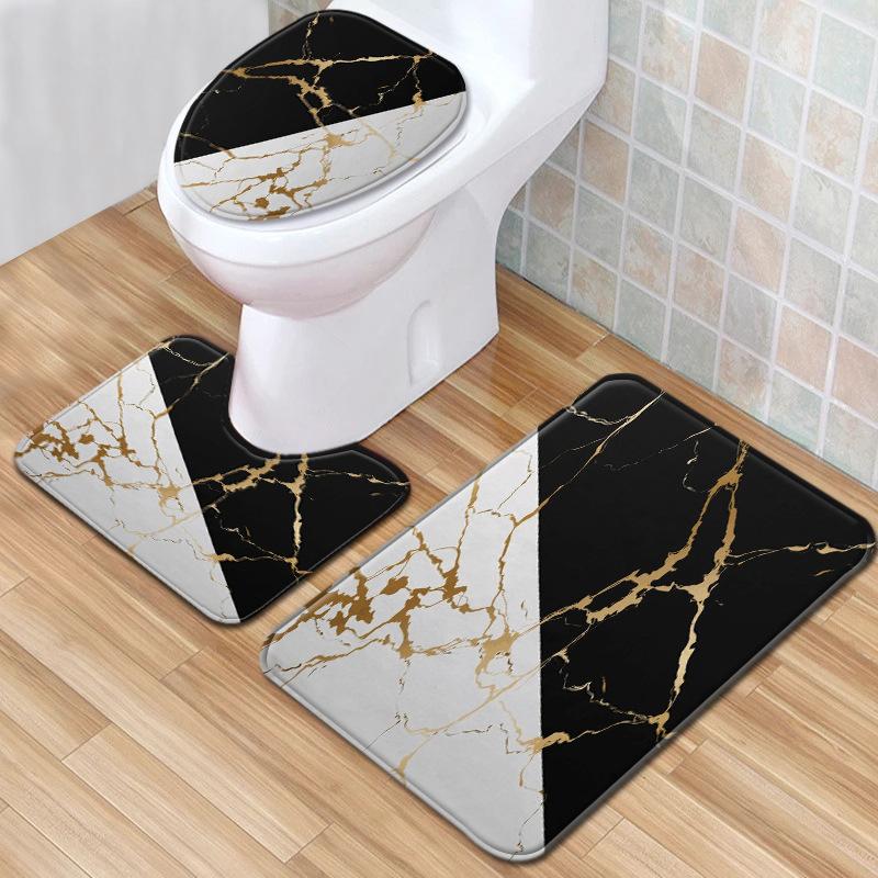 Creative Toilet Three-Piece Floor Mat Bathroom Three-Piece Carpet Doormat