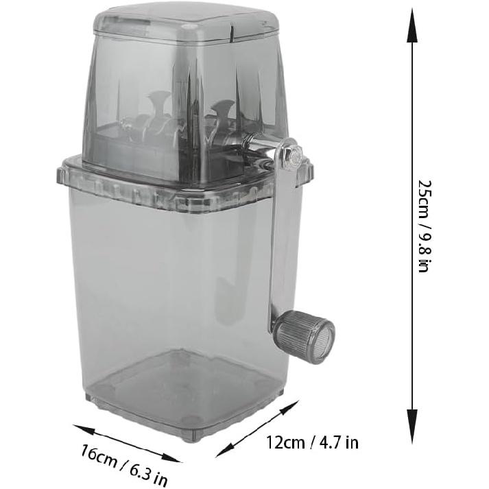 Hand Crank Ice Crusher, Manual Hand Crank Operated Breaker, Portable Chopper Transparent Stainless Steel Breaker Making Drinks Machine for Fast